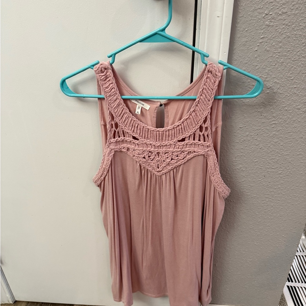 Maurices Pink Embellished Tank Top